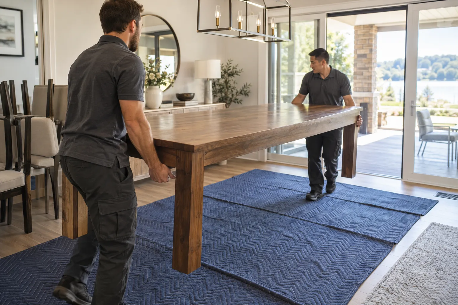 Measure a dining table before removal: the four dimensions that matter